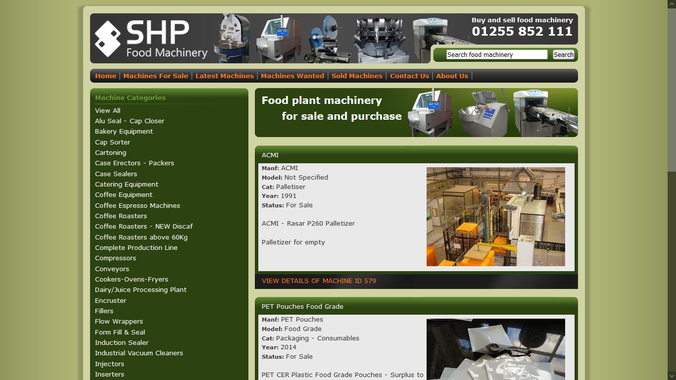 shpfoodmachinery.co.uk designed and/or hosted by GML
